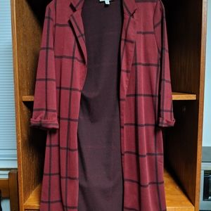 Long Burgundy Cardigan